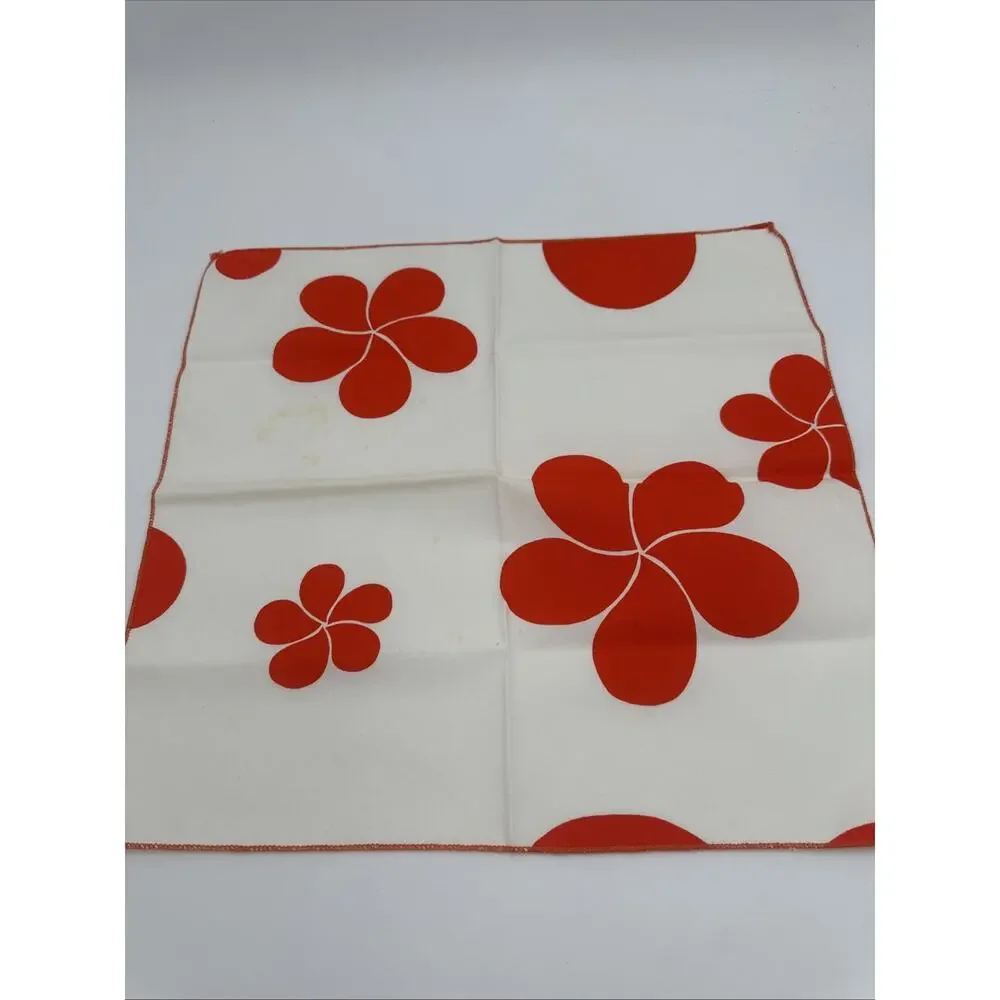 6  Groovy Fabric Napkins Flower Power Orange Flowers